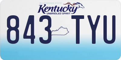 KY license plate 843TYU