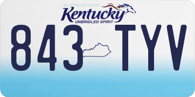 KY license plate 843TYV