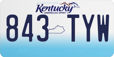 KY license plate 843TYW