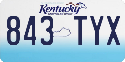 KY license plate 843TYX