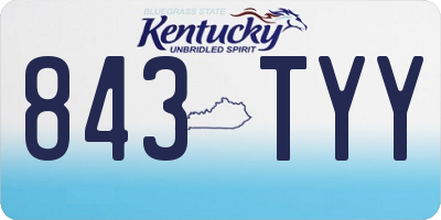 KY license plate 843TYY