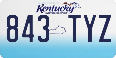 KY license plate 843TYZ