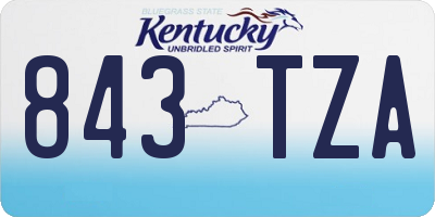 KY license plate 843TZA