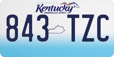 KY license plate 843TZC