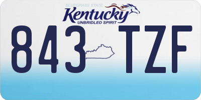 KY license plate 843TZF