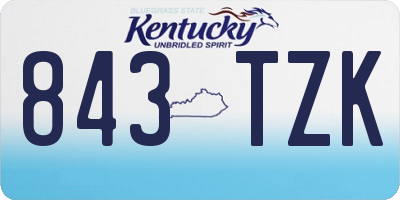 KY license plate 843TZK