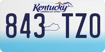 KY license plate 843TZO