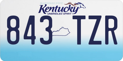 KY license plate 843TZR