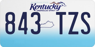 KY license plate 843TZS