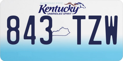 KY license plate 843TZW