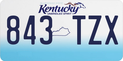 KY license plate 843TZX
