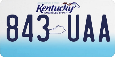 KY license plate 843UAA