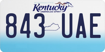 KY license plate 843UAE