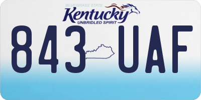 KY license plate 843UAF