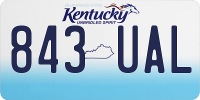 KY license plate 843UAL