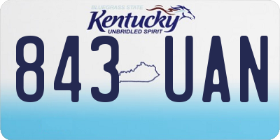 KY license plate 843UAN