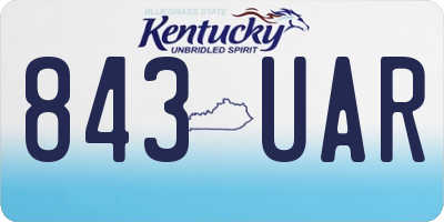 KY license plate 843UAR