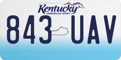 KY license plate 843UAV