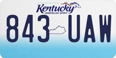 KY license plate 843UAW