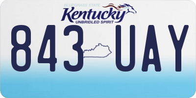 KY license plate 843UAY
