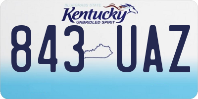 KY license plate 843UAZ