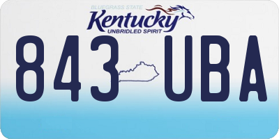 KY license plate 843UBA