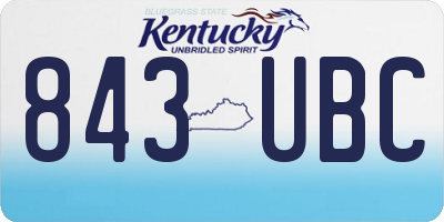 KY license plate 843UBC