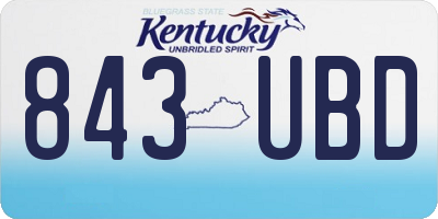 KY license plate 843UBD