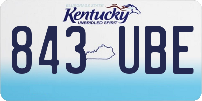 KY license plate 843UBE