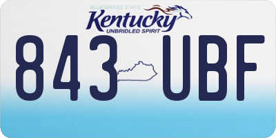 KY license plate 843UBF