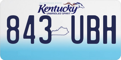KY license plate 843UBH