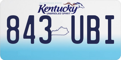 KY license plate 843UBI