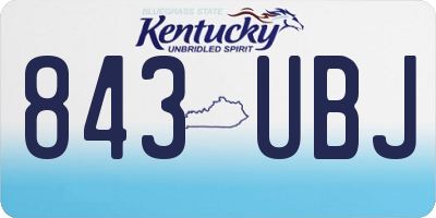 KY license plate 843UBJ
