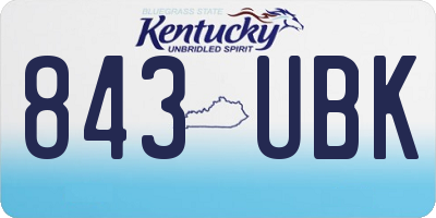 KY license plate 843UBK