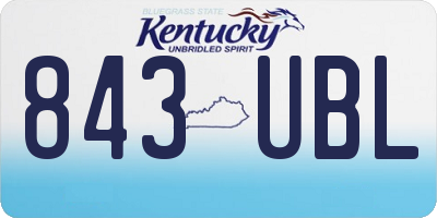 KY license plate 843UBL