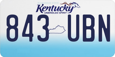 KY license plate 843UBN
