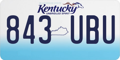 KY license plate 843UBU