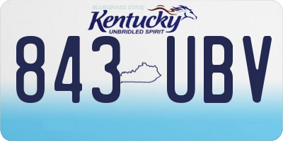 KY license plate 843UBV