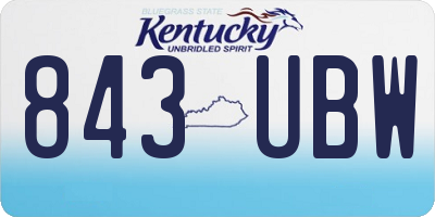 KY license plate 843UBW