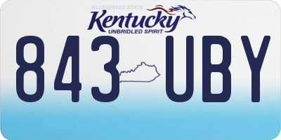KY license plate 843UBY