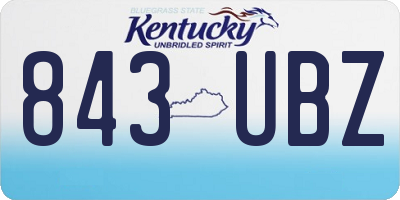 KY license plate 843UBZ