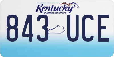 KY license plate 843UCE