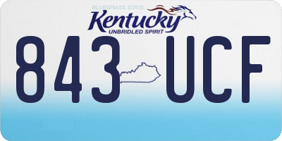 KY license plate 843UCF
