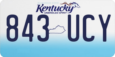 KY license plate 843UCY