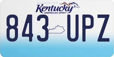 KY license plate 843UPZ
