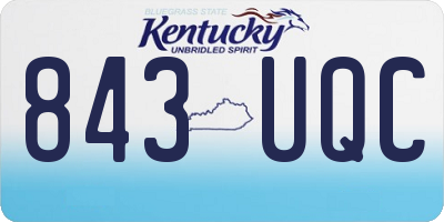KY license plate 843UQC