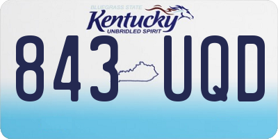 KY license plate 843UQD
