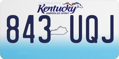 KY license plate 843UQJ