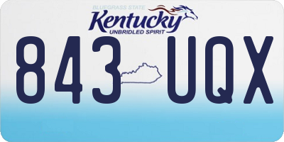 KY license plate 843UQX