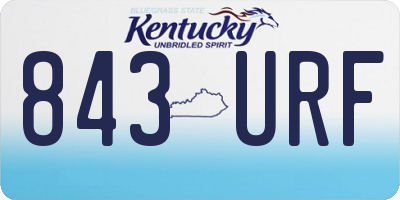 KY license plate 843URF